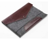 Leather and Wool Felt sleeve case for Apple MacBook 