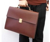 Genuine Leather Briefcase  Laptop Business Bag for Men & Women,Fits under to 13.3 inch Macbook