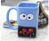 Hand Painted  Monster Cookie Holder Coffee Mug