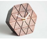 Handmade Wood hexagonal Table Alarm Clock