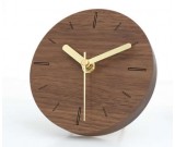 5 inches Handmade Black Walnut Wood Round  Silent Desk  Clock