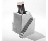 Handmade Concrete Architecture Stairs Pen Holder,2pcs