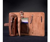 Handmade Genuine leather Multi Purpose Travel Organizer Roll for Credit card/cell phone/ Wallet/Key/Pen Pencil