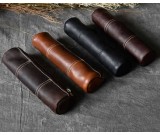 Handmade Genuine Leather Stationery Pencil Pen Case Art Pouch 