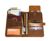 Handmade Leather Multi-Purpose Travel Wallet Card Passport Holder