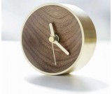 Handmade Natural Wood & Brass Desk Clock 