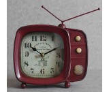 Iron Art Retro TV Shaped  Desk Clock