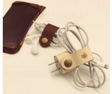  Leather Wall Plug Protect  Case  with Cable Winder for Apple Power Adaptor ,2pcs