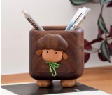 Cute Little Sheep Black Walnut Pen Holder