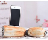 Lotus Root Style Ceramic Speaker Sound Amplifier Stand Dock for SmartPhone