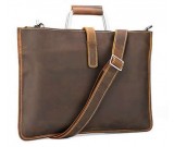 Mens Leather Handbag Zipper Briefcase Shoulder Crossbody Messenger Bag