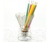 Metal  Badminton Shaped Pen Holder