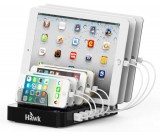 Multi Device 7-Port USB Charging Station Dock with Input 2.4 Amps Smart Rapid Charging Portsr For tablets,Smartphones