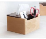 Multi-Function Wooden Tissue Cover Desk Organizer for Pen Pencil Remote Control Phone iPad