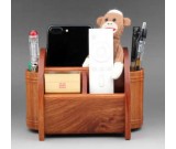 Multifunction Wood Pen Pencil Remote Control Plant Holder Desk Storage Box Container 