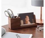 Multifunction Wooden Storage Box Pen Holder With Photo Frame&phone Holder