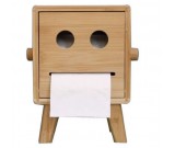 Natural Bamboo Wooden Smiley Face Tissue Box