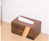 Pastoral Black Walnut Beech Wood Color Matching Wooden Tissue Box