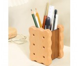 Personalized Wooden Design Biscuit Desk Organizer Pen Holder