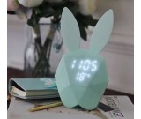 Portable Rechargeable Rabbit Clock with LED Night Light