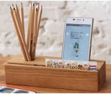 Wooden Office Supplies Desk Storage Box Pen Pencil Holders Mobile Phone Stand 