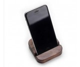 Customize Logo/Name Black Walnut Desktop Cell Phone Holder Stand Mount for iPhone  and Other Cell Phone