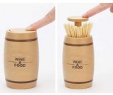 Push Style Wooden Automatic Toothpick Holder Container