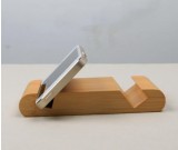 Breif double-head bamboo wood cell phone holder