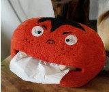 Red Big Mouth Wool Felt Tissue Box