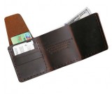  Handmade Leather Three-Fold  Wallet Credit Card Holder