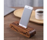 Retro Simple Black Walnut Wooden Phone Holder With Amplified Sound