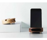 Round Wooden Sound Amplifier Stand Dock for SmartPhone