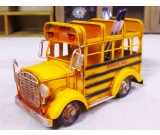 School Bus Model Kit Car Pen Holder