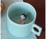 Siberian Husky Figurine Ceramic Coffee Cup