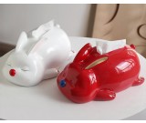 Sleeping Rabbit Ceramic Decorative Tissue Box