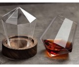 Handmade Stemless Wine Glass With Wooden Base