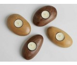 Tea Light Wooden Pebble Candle Holder(single)