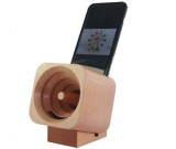 Wooden Turbo Prop Engine Speaker Sound Amplifier Stand Dock for SmartPhone