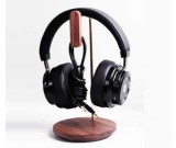 Universal Wooden Brass Headphone Stand Hanger with Cable Holder
