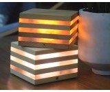 Wooden USB Mini Cube Table Lamp