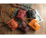 Vintage Leather Compact Storage Bag, Cell Phone Bag