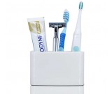 White Ceramic Toothbrush and Toothpaste Holder For Bathroom