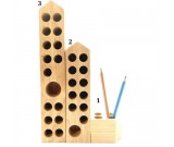 Wood Block  Pencil and Pen Holder