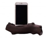 Wood Design Ceramic Sound Amplifier Stand Dock for SmartPhone
