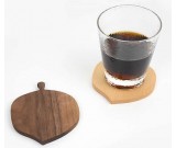 Wood Leaf & Square Shaped Coaster 