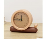 Exquisite Pure Wood Snail Decoration Desk Clock