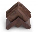 Wood Square Coaster Set of 6 with Holder 