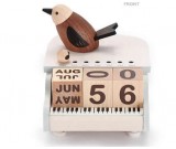 Wooden Bird Music Box Perpetual Calendar