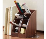 Wooden Bookends, Storage Box With Pen Holder