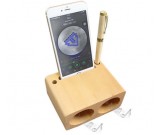 Wooden Phone Holder Cell Phone Sound Amplifier Stand Holder With Pen Stand